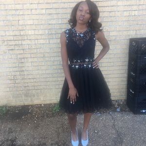 Black Dress With Silver Decorations